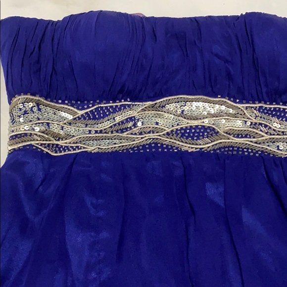 JS Boutique strapless beaded chiffon dress - Picture 3 of 4